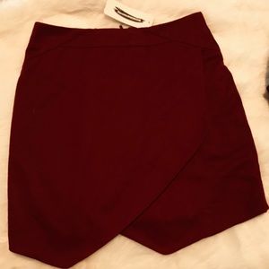 Red, Asymmetrical Skirt